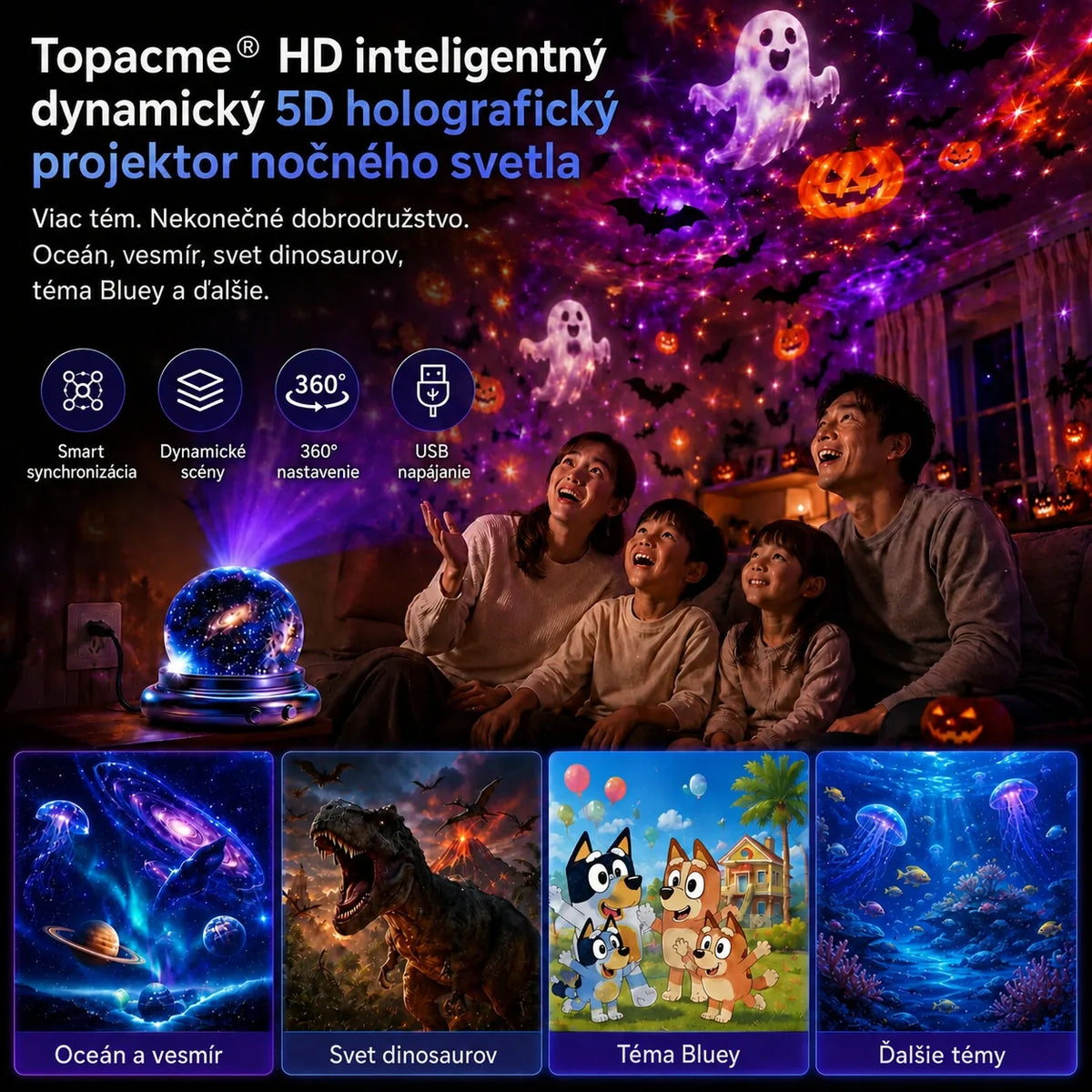 🌌🔮 Topacme® Projektor nočného svetla