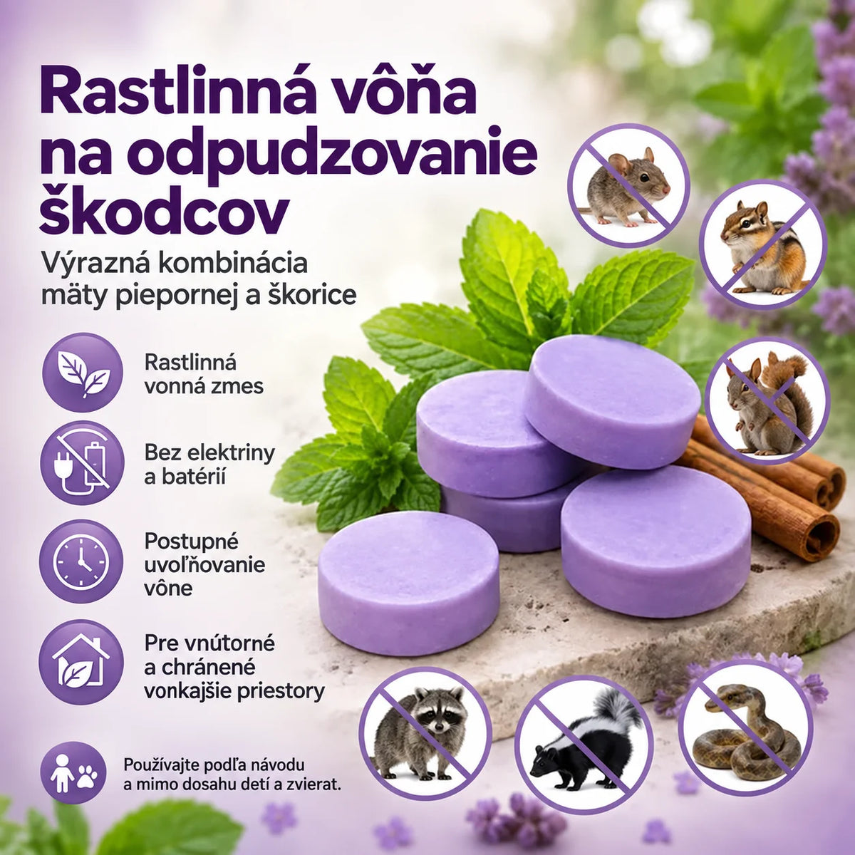 Prírodné voňavé odpudzovacie puky – ochrana proti škodcom pre dom, garáž a exteriér