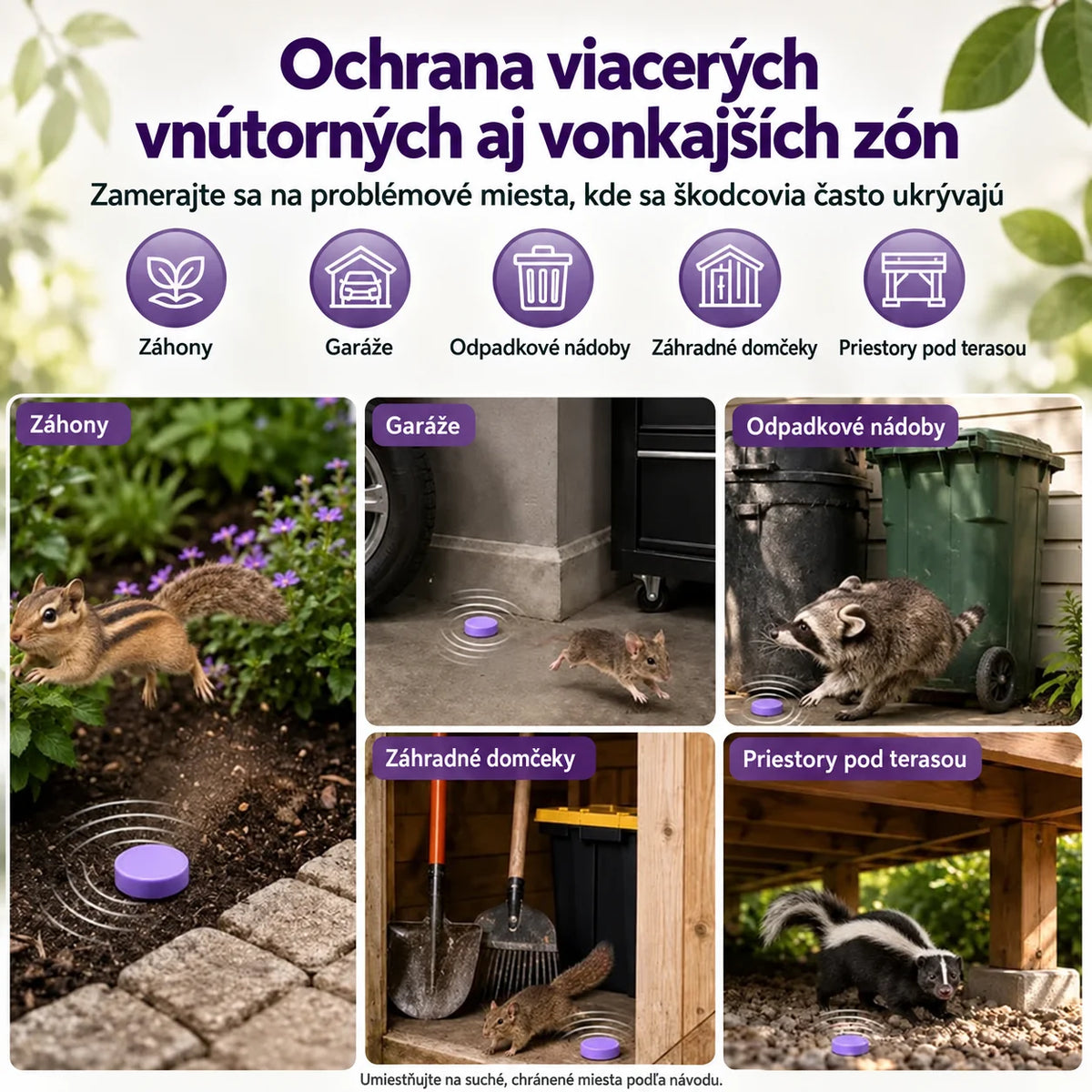 Prírodné voňavé odpudzovacie puky – ochrana proti škodcom pre dom, garáž a exteriér