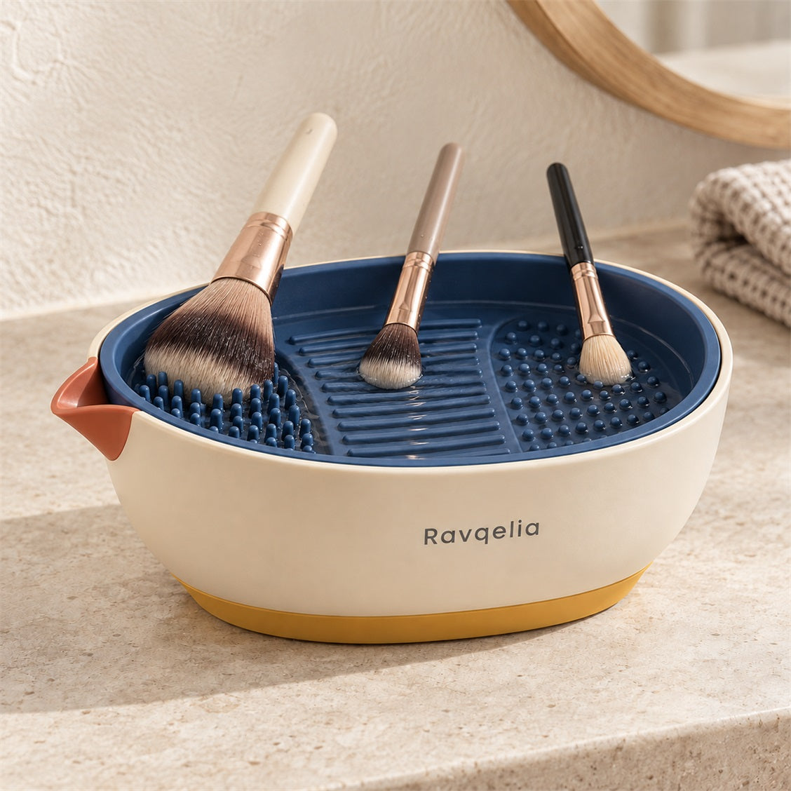 Ravqelia Textured Makeup Brush Cleaning Bowl - view 1