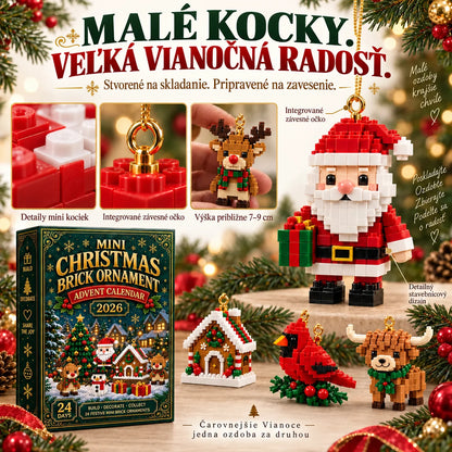 🎄 24-dňový adventný kalendár s mini stavebnicovými ozdobami – 24 jedinečných vianočných modelov