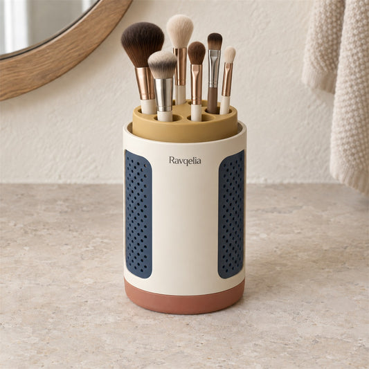 Ravqelia Ventilated Round Makeup Brush Holder - view 1