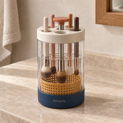 Ravqelia Enclosed Pump-Style Brush Washing Container - view 1