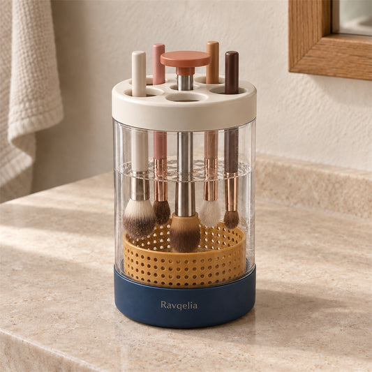 Ravqelia Enclosed Pump-Style Brush Washing Container - view 1