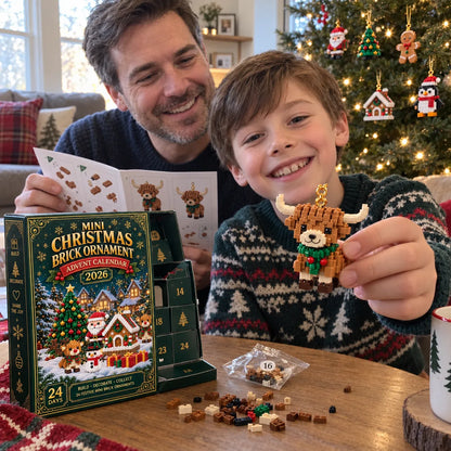 🎄 24-dňový adventný kalendár s mini stavebnicovými ozdobami – 24 jedinečných vianočných modelov