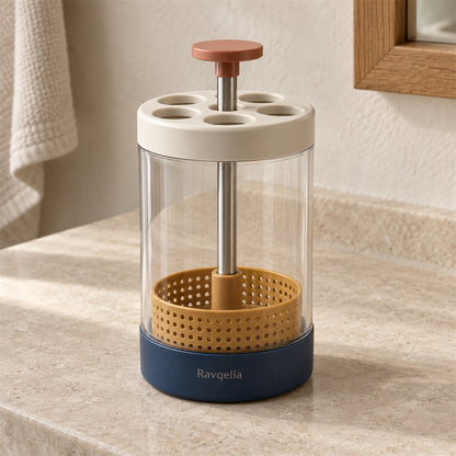 Ravqelia Enclosed Pump-Style Brush Washing Container - view 2