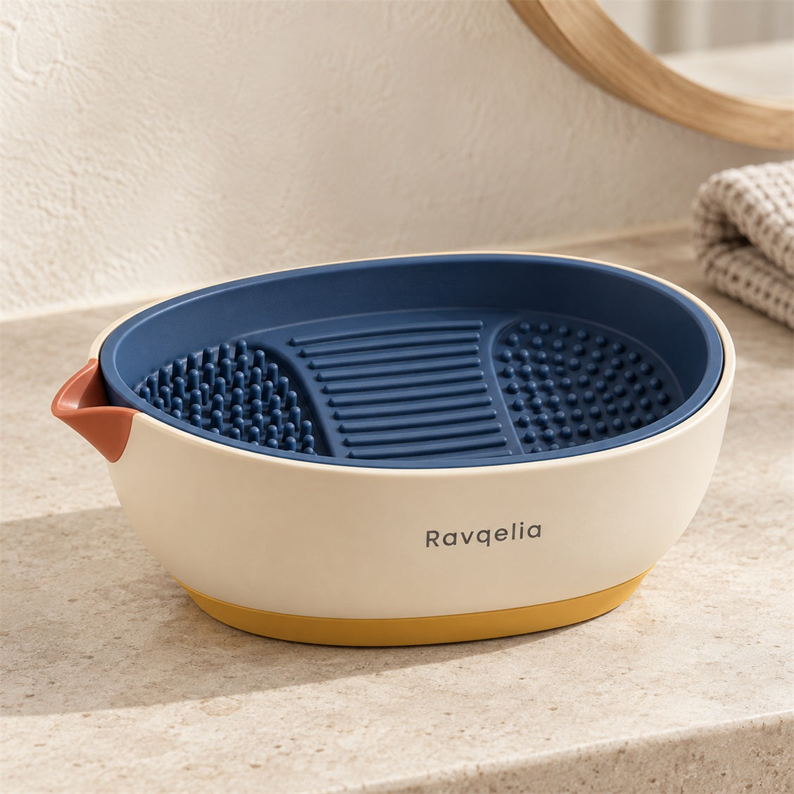 Ravqelia Textured Makeup Brush Cleaning Bowl - view 2