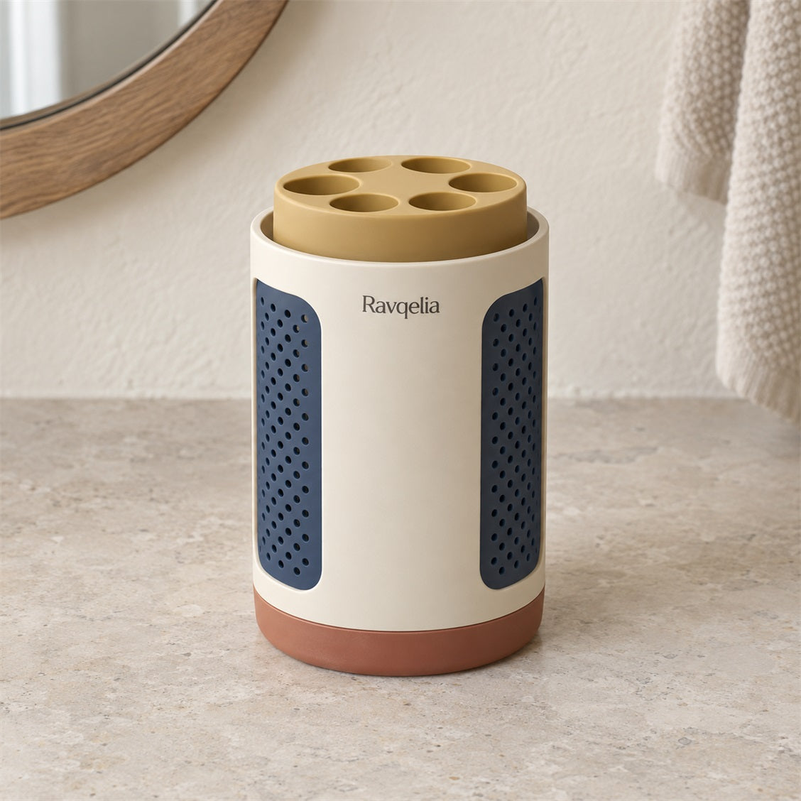 Ravqelia Ventilated Round Makeup Brush Holder - view 2