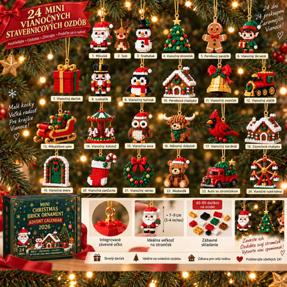 🎄 24-dňový adventný kalendár s mini stavebnicovými ozdobami – 24 jedinečných vianočných modelov