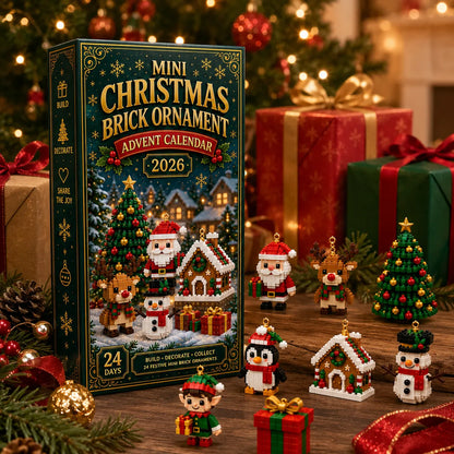 🎄 24-dňový adventný kalendár s mini stavebnicovými ozdobami – 24 jedinečných vianočných modelov