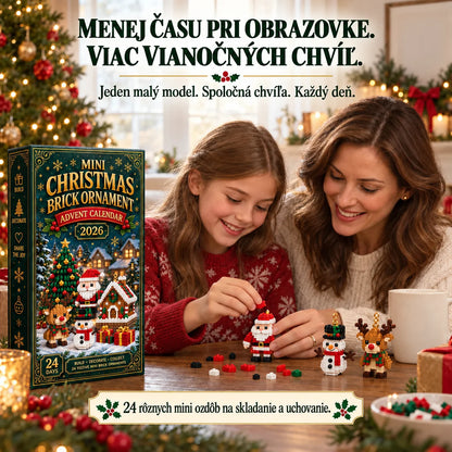 🎄 24-dňový adventný kalendár s mini stavebnicovými ozdobami – 24 jedinečných vianočných modelov