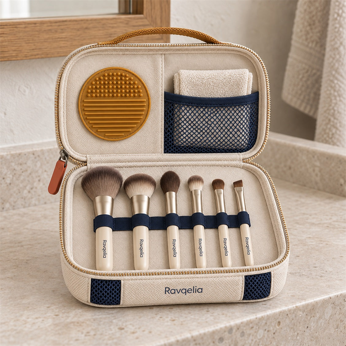 Ravqelia Compact Makeup Brush Travel Case - view 2